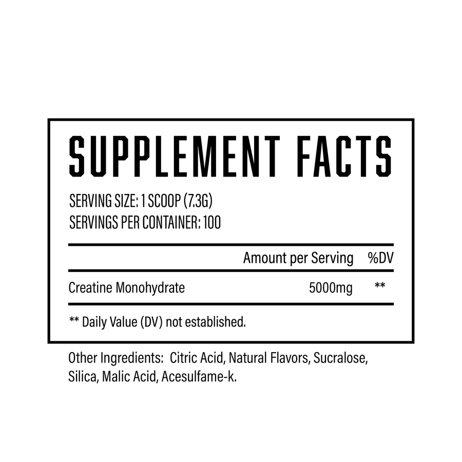 Flavored Creatine Supplement Facts