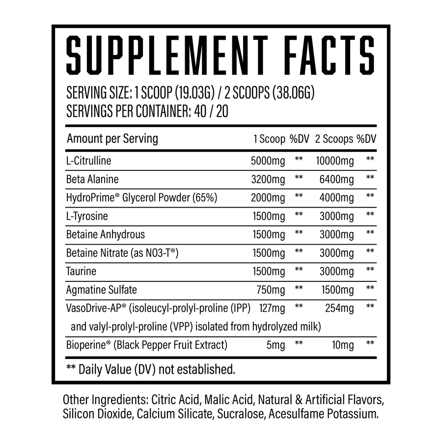 Pump Serum v2 Supplement Facts