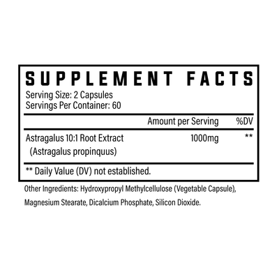 Astragalus Supplement Facts