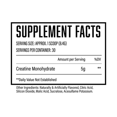 Supplement facts Creatine