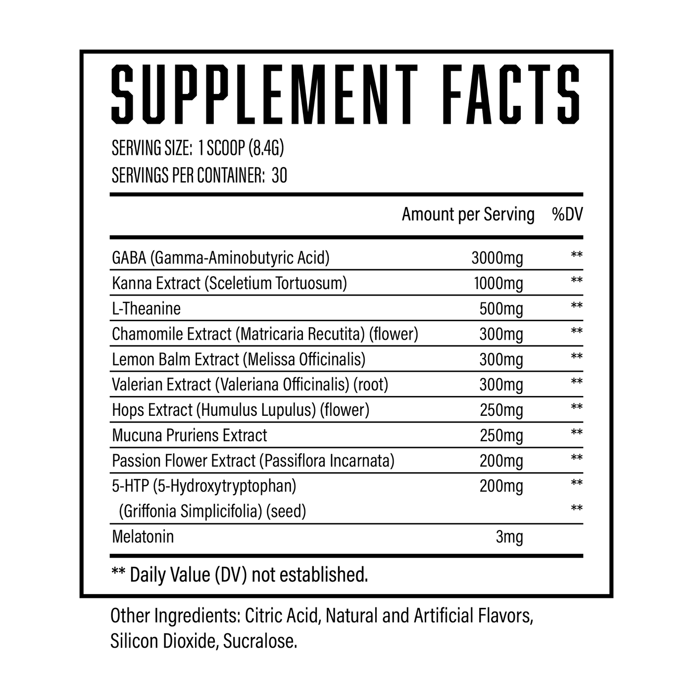 Hibernate Supplement Facts