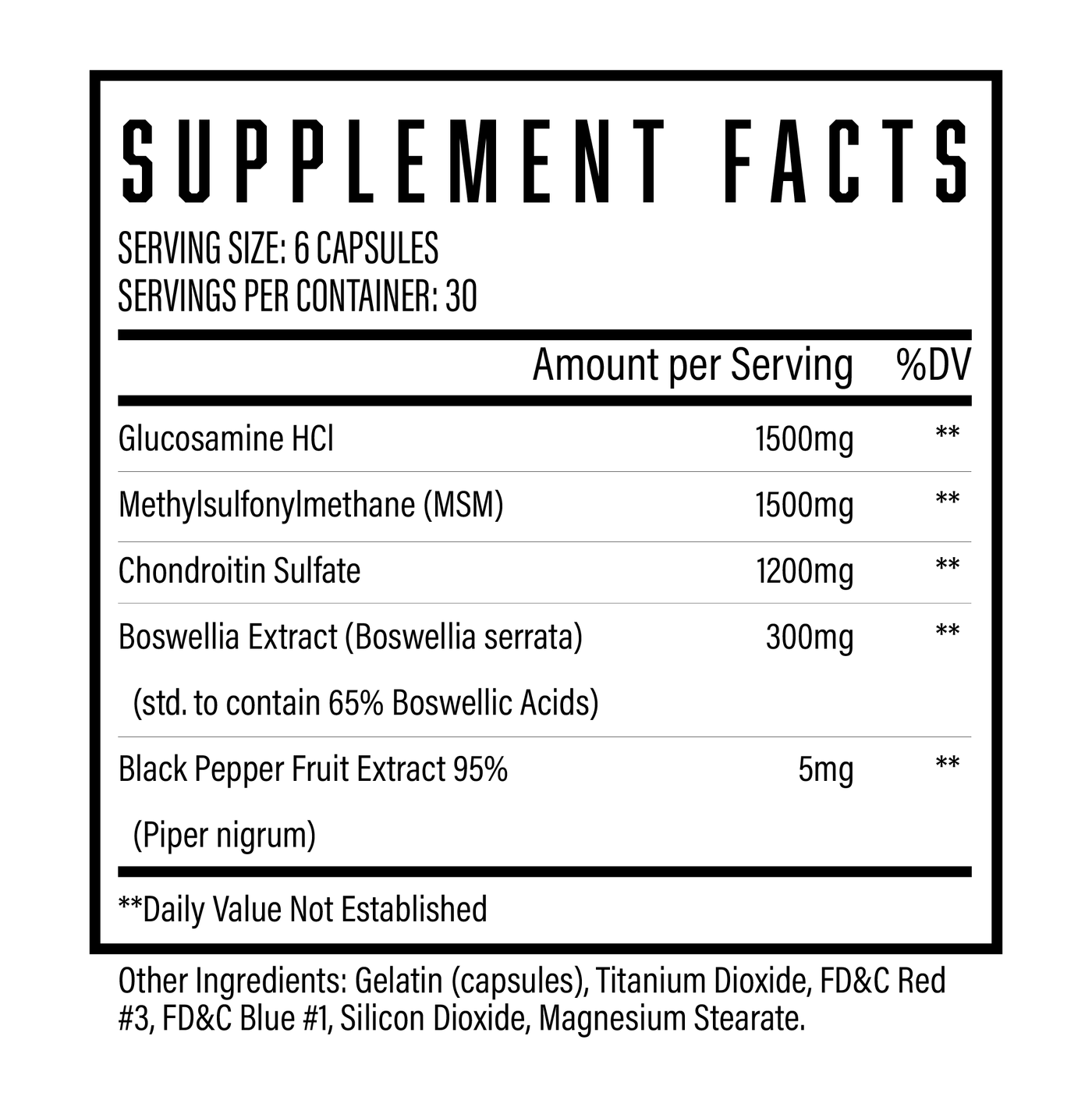 Supplement Facts Joint Support