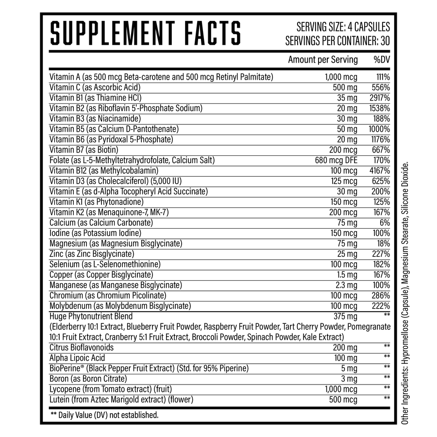 Supplement Facts of Huge Multi