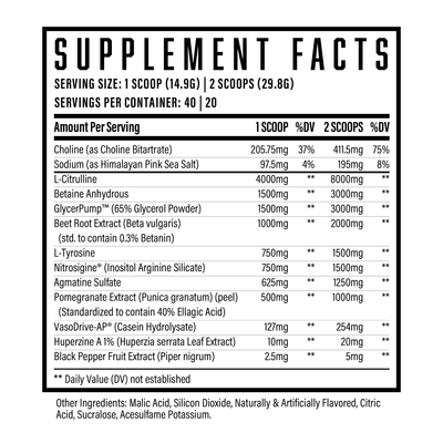 Supplement Facts Pump Serum 