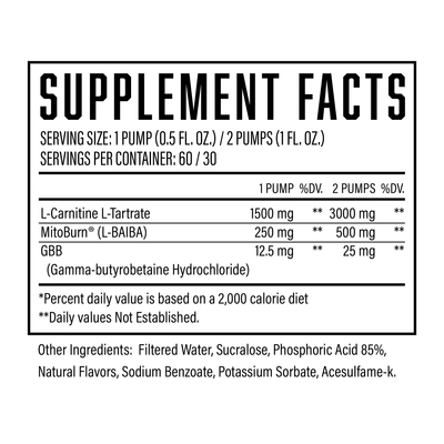 Liquid Carnitine Supplement Facts 