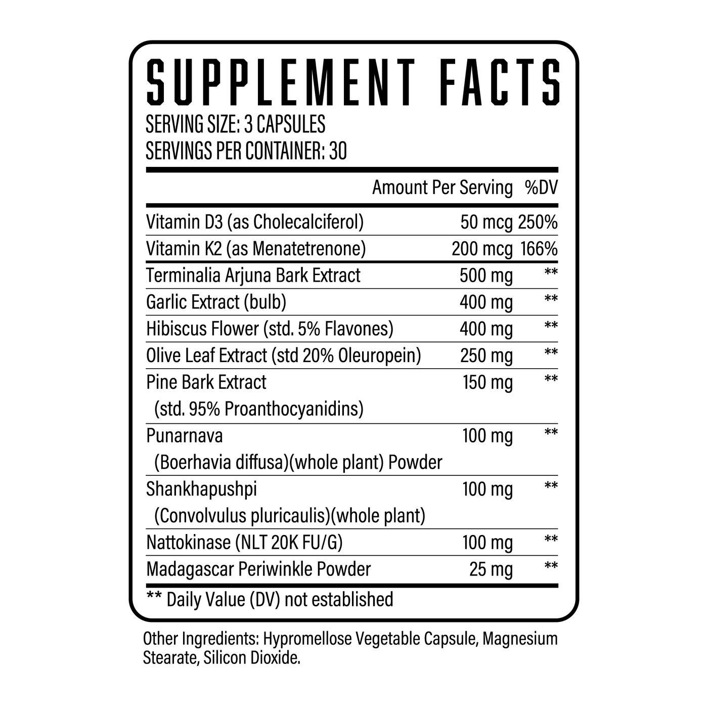 Supplement Facts Vital