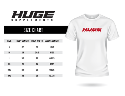 T Shirt Size Chart Huge Supplements