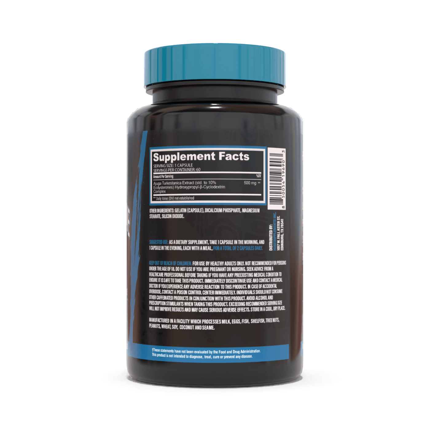 Huge Turkesterone | 500mg Ajuga Turkestanica ingredient label 5
