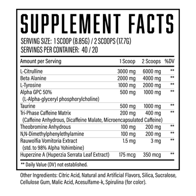 Wrecked Enraged Supplement Facts