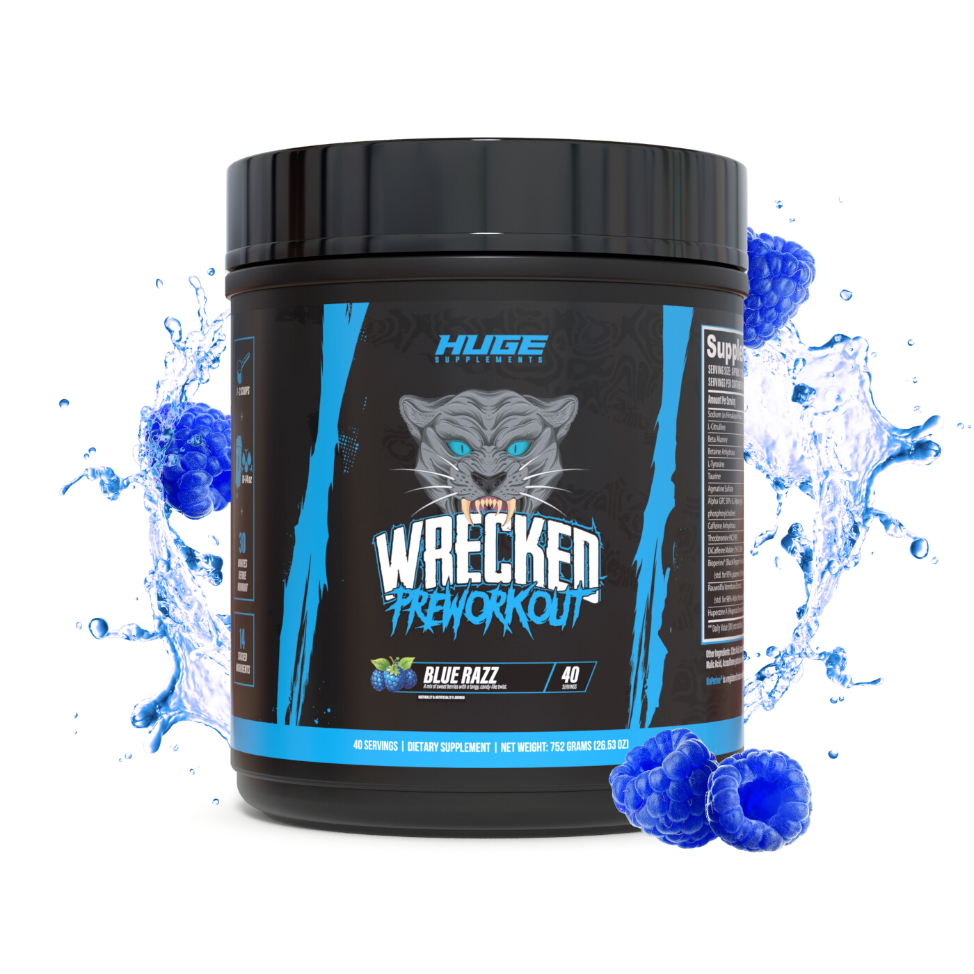 Wrecked Pre-Workout Blue Razz